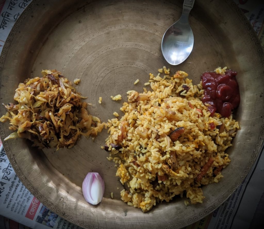 Fried rice from leftovers.