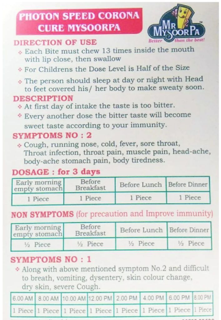 Mysurpa doses for Corona