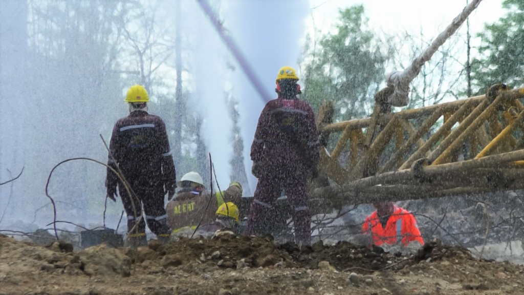 The work progress before the explosion in Baghjan