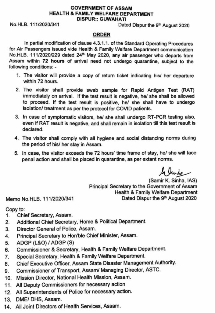 Order copy of SOPs for Air Passengers 