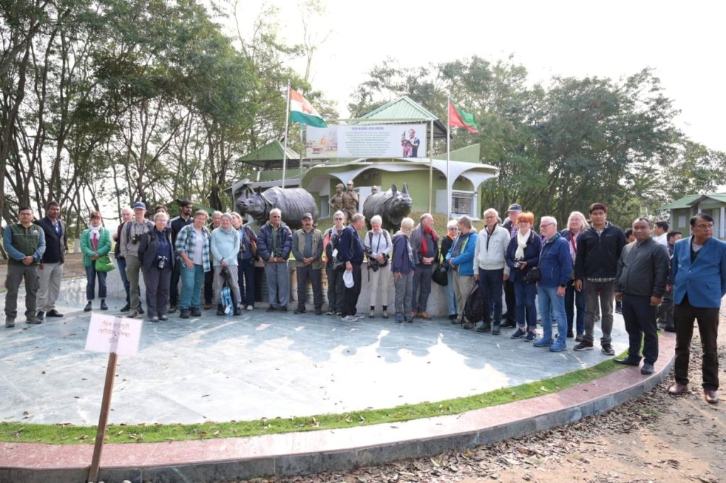 Tourists of Ganga Vilas in Kaziranga 